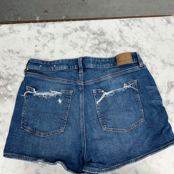 American Eagle Outfitters Blue Jean Shorts Distressed Cut-Off - Picture 2 of 4